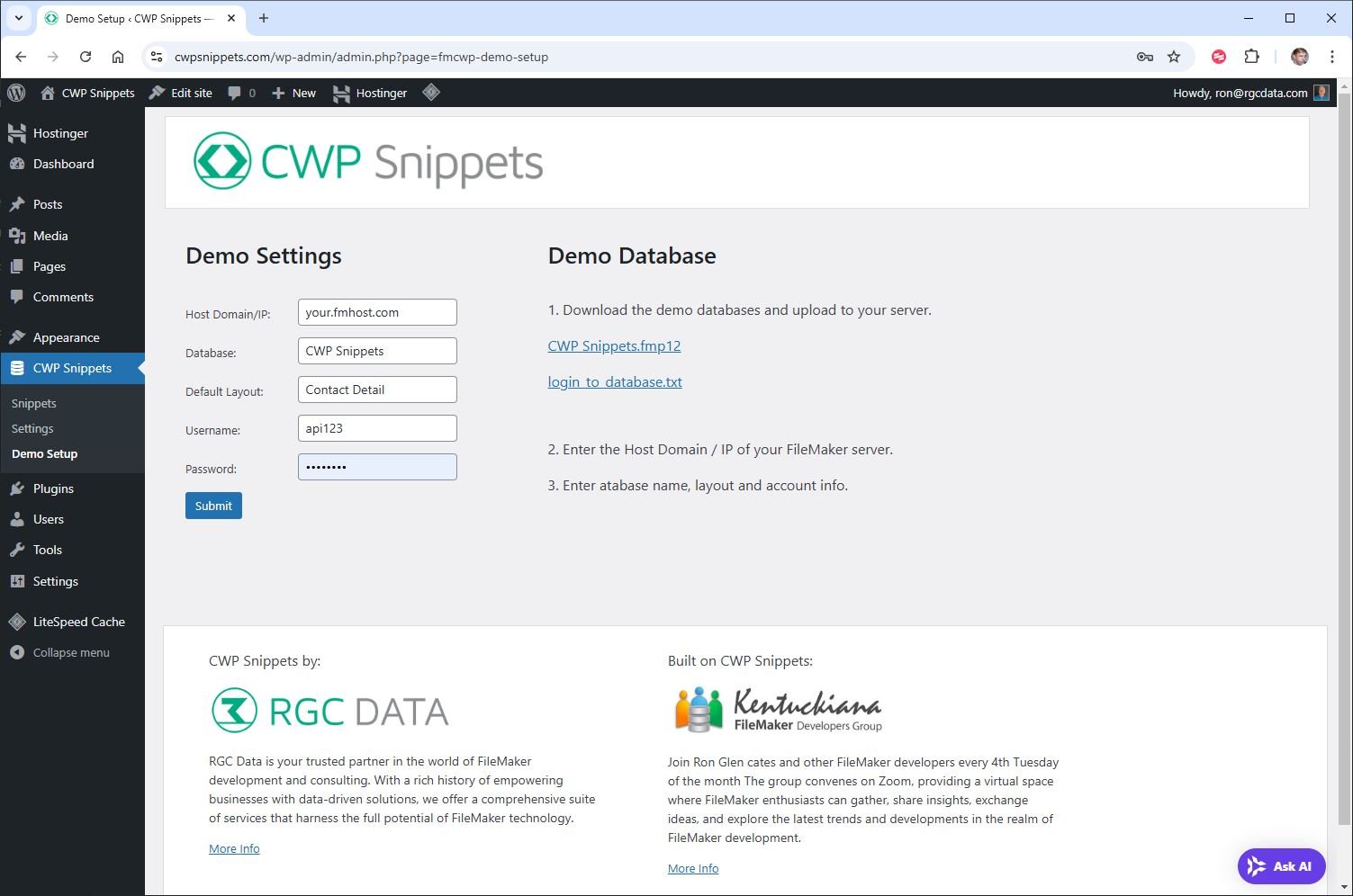 Features cwp snippets